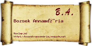 Bozsek Annamária névjegykártya