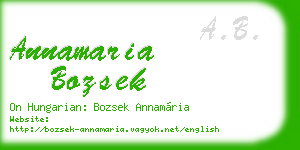 annamaria bozsek business card